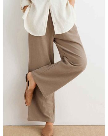 Polyester Cotton Plain Casual Casual Pants