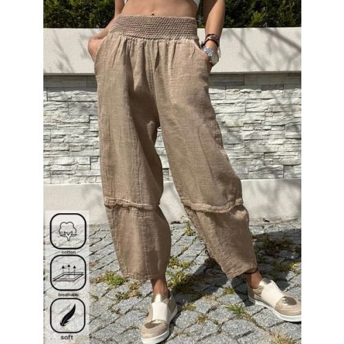 Cotton Plain Casual Loose Pants