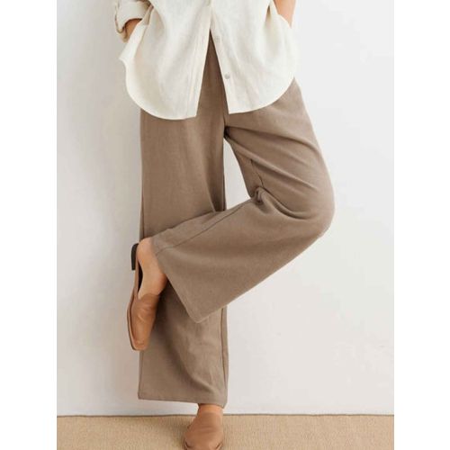 Polyester Cotton Plain Casual Casual Pants